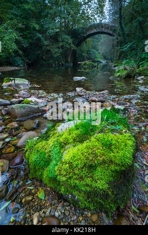 Puente Romano estilo barroco siglo xviii, mirones, miera vallée, valles pasiegos, Cantabria, Spain, Europe Banque D'Images