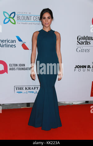 Model Meghan Markle assiste à l'Elton John AIDS Foundation's 13th Annual une vision durable sur la prestation au Cipriani Wall Street le 28 octobre 2014 dans Nouvelles Banque D'Images