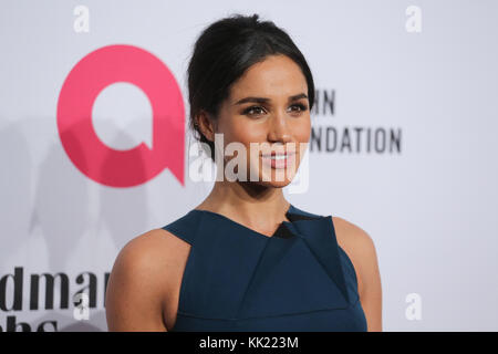 Model Meghan Markle assiste à l'Elton John AIDS Foundation's 13th Annual une vision durable sur la prestation au Cipriani Wall Street le 28 octobre 2014 à New York. Banque D'Images