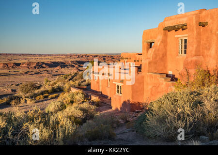 Forêt Pétrifiée, AZ - le 13 octobre : Le Painted Desert Inn, situé dans le parc national de la forêt pétrifiée, Arizona le 13 octobre 2017 Banque D'Images