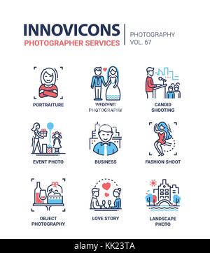 Services photographe - ligne design icons set Illustration de Vecteur