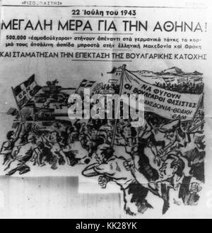 Une affiche de 1943, probablement liée aux efforts de guerre ou à la propagande pendant la seconde Guerre mondiale, reflétant le climat politique et social de la période à travers les médias visuels. Banque D'Images