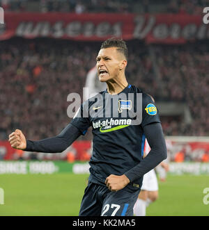 Koeln, Deutschland. 26 novembre 2017. Jubilation Davie SELKE (B) Fussball 1. Bundesliga, 13 ans. Spieltag, FC Cologne (K) - Hertha BSC Berlin (B), AM 26.11.2017 à Koeln/ Allemagne. |utilisation dans le monde entier crédit : dpa/Alamy Live News Banque D'Images