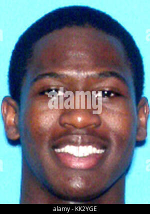 Tampa, Floride, USA. 28 nov, 2017. Howell emanuel donaldson iii, est considérée dans ce permis de conduire sans date photo fournie par la police de Tampa, en Floride. les 24 ans a été arrêté par la police de Tampa le 28 novembre 2017 et accusé de quatre chefs de meurtre dans le cadre d'une série de quatre homicides survenus dans le seminole heights près de Tampa entre le 9 octobre 2017 et le 14 novembre 2017. Donaldson a été arrêté après avoir quitté un pistolet 9 mm avec le manager d'un restaurant Mcdonald's à proximité de la zone de la meurtres. crédit : Paul Hennessy/Alamy live news Banque D'Images