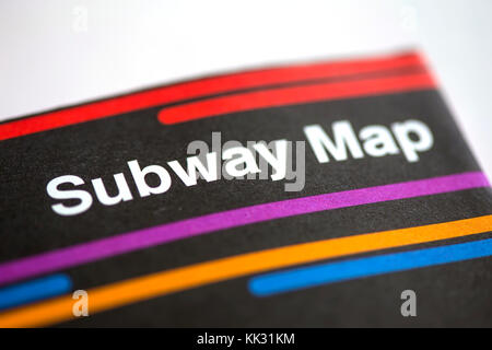 Gros plan sur la carte du métro de New York Banque D'Images