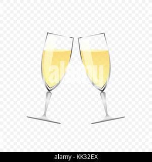 Deux verres de champagne. Illustration de Vecteur