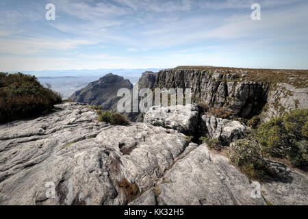 La randonnée sur la table mountain, Cape Town, Afrique du Sud Banque D'Images