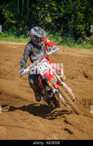 Howard Wainwright sur la Redline Honda MXY2 lors de la réunion du Championnat britannique Maxxis 2017 à Cadders Hill, Lyng, Norfolk, Royaume-Uni. Banque D'Images