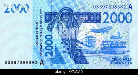 Frank 2000 UEMOA un cfa Banque D'Images