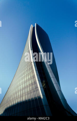 Hadid tower par Zaha Hadid Architects, à Milan, Italie - quartier citylife moderne de l'arrêt de métro le Tre Torri Banque D'Images