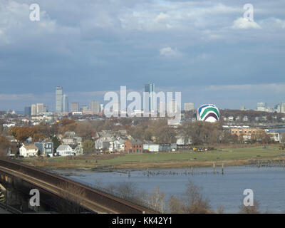 Une vue de Boston à partir de North Quincy, Massachusetts Banque D'Images