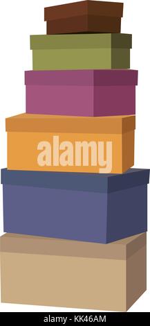 Gros tas de cadeaux emballés décorées Illustration de Vecteur