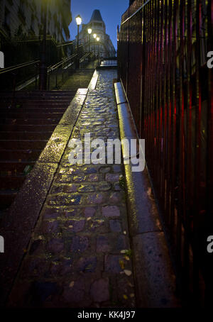 Aperçu de nuits à paris - 03/11/2012 - - l'escalier qui mène au Sacré Coeur de Montmartre - sylvain leser / le pictorium Banque D'Images