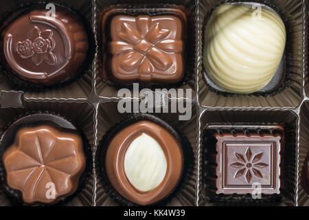 Chocolats Assortis close up Banque D'Images