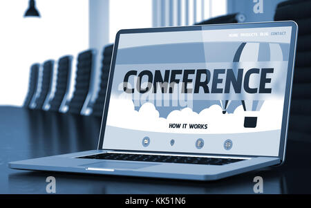 Concept de conférence sur l'écran du portable. 3d. Banque D'Images