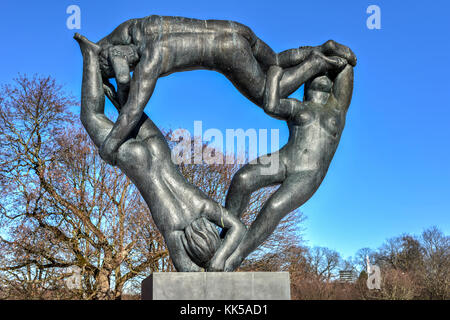 Oslo, Norvège - 27 février 2016 : Parc de Vigeland Sculpture à Oslo, Norvège. Banque D'Images