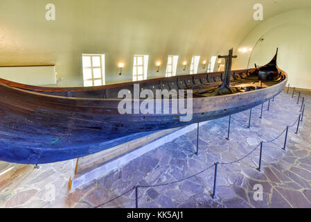 Oslo, Norvège - 27 février 2016 : drakkar viking dans le Musée viking à Oslo, Norvège. Banque D'Images