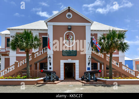 Saint George's Town Hall situé à l'est de King's Square à St-georges aux Bermudes. Le bâtiment a été construit en 1782 au cours de t Banque D'Images