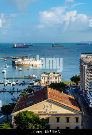 Mercado Modelo et tous les saints bay view, Salvador, état de Bahia, Brésil Banque D'Images