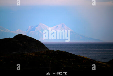 Impressionen : landschaft, glomtiden, Lofoten, Norvège. Banque D'Images