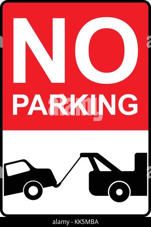 No parking sign avec symbole-remorquage, vector illustration. Illustration de Vecteur