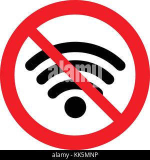 Pas de zone wifi. réseau wi-fi limitée, interdiction de signer, vector illustration. Illustration de Vecteur