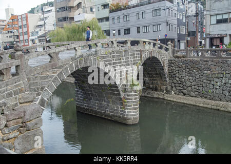 Megane bridge à Nagasaki, Japon. Photo prise le 12 novembre 2017. Banque D'Images