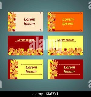 Un ensemble de cartes multicolores avec les inscriptions Illustration de Vecteur