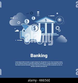 Bannière web modèle bancaire avec copie espace concept d'épargne de l'argent Illustration de Vecteur