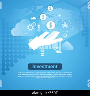 Modèle d'investissement bandeaux web avec copie espace concept sponsor argent Illustration de Vecteur