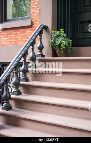 Un brownstone dans NYC. Banque D'Images