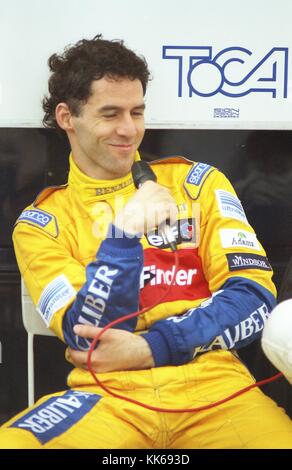 Alain Menu portrait, 1996'la manche d'ouverture, Donington Park 8 avril. Banque D'Images