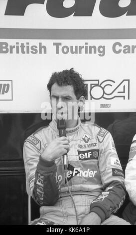 Alain Menu portrait, 1996'la manche d'ouverture, Donington Park 8 avril. Banque D'Images