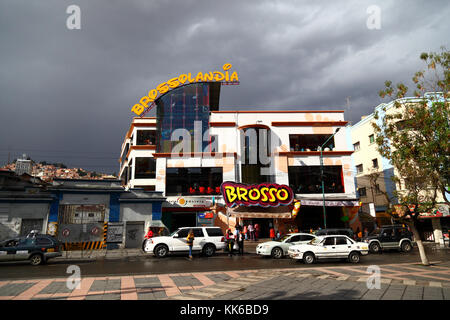 Restaurant de la chaîne de restauration rapide Brosso à El Prado, la Paz, Bolivie Banque D'Images