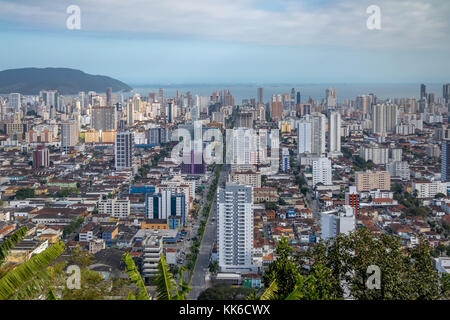 Vue aérienne de la ville de Santos - Santos, Sao Paulo, Brésil Banque D'Images