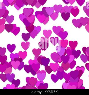 Motif de fond transparent Valentines Day - vector illustration de Purple Hearts avec effet d'ombre Illustration de Vecteur