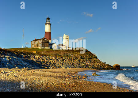 Le phare de montauk situé près de montauk Point State Park, au point le plus à l'Est de long island, dans le hameau de montauk dans le d Banque D'Images