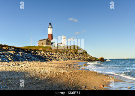 Le phare de montauk situé près de montauk Point State Park, au point le plus à l'Est de long island, dans le hameau de montauk dans le d Banque D'Images