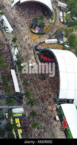 MIAMI, FL - 19 MARS : vue aérienne du Ultra Music Festival 2016 le 19 mars 2016 à Miami, Floride. Personnes : atmosphère Banque D'Images