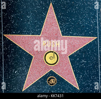 Rush star, Hollywood Walk of Fame - août 11th, 2017 - Hollywood boulevard, Los Angeles, Californie, CA, USA Banque D'Images