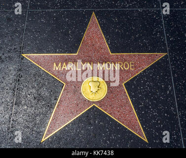 Marilyn Monroe, star, Hollywood Walk of Fame - août 11th, 2017 - Hollywood boulevard, Los Angeles, Californie, CA, USA Banque D'Images