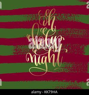 Oh holy night - lettrage sur la main d'or vert et violet st brosse Illustration de Vecteur