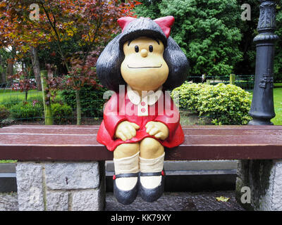 Statue de caractère Mafalda à Oviedo, Espagne Banque D'Images