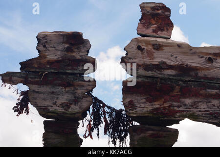 Le bois pourrir sur un navire naufragé, Ecosse Banque D'Images