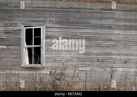 Une ancienne grange sur une ferme du Minnesota, qui a été abandonné et est à se faire vieux et délabré. Banque D'Images