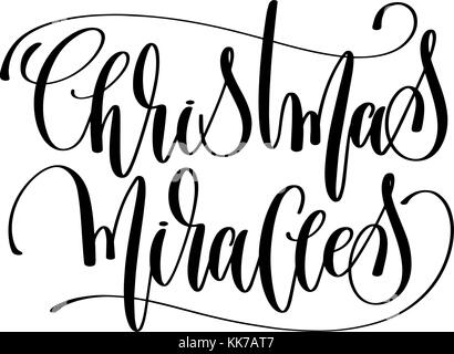 Les miracles de Noël - lettrage main devis pour célébrer l'hiver Illustration de Vecteur
