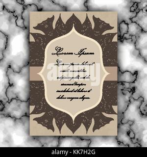 Invitation de mariage ou d'une carte de vœux avec dentelle vintage ornament. maquette pour la découpe laser. vector illustration Illustration de Vecteur