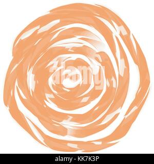 Orange aquarelle abstraite patter en forme de fleur stylisée sur fond blanc, vector illustration Illustration de Vecteur