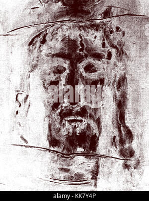 Le graphique inspiré par Jésus Christ le visage de Saint suaire de Turin. Banque D'Images