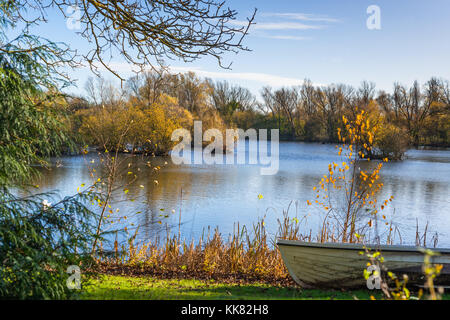 Hemingford grey lake, Cambridgeshire, Angleterre, Royaume-Uni. Banque D'Images